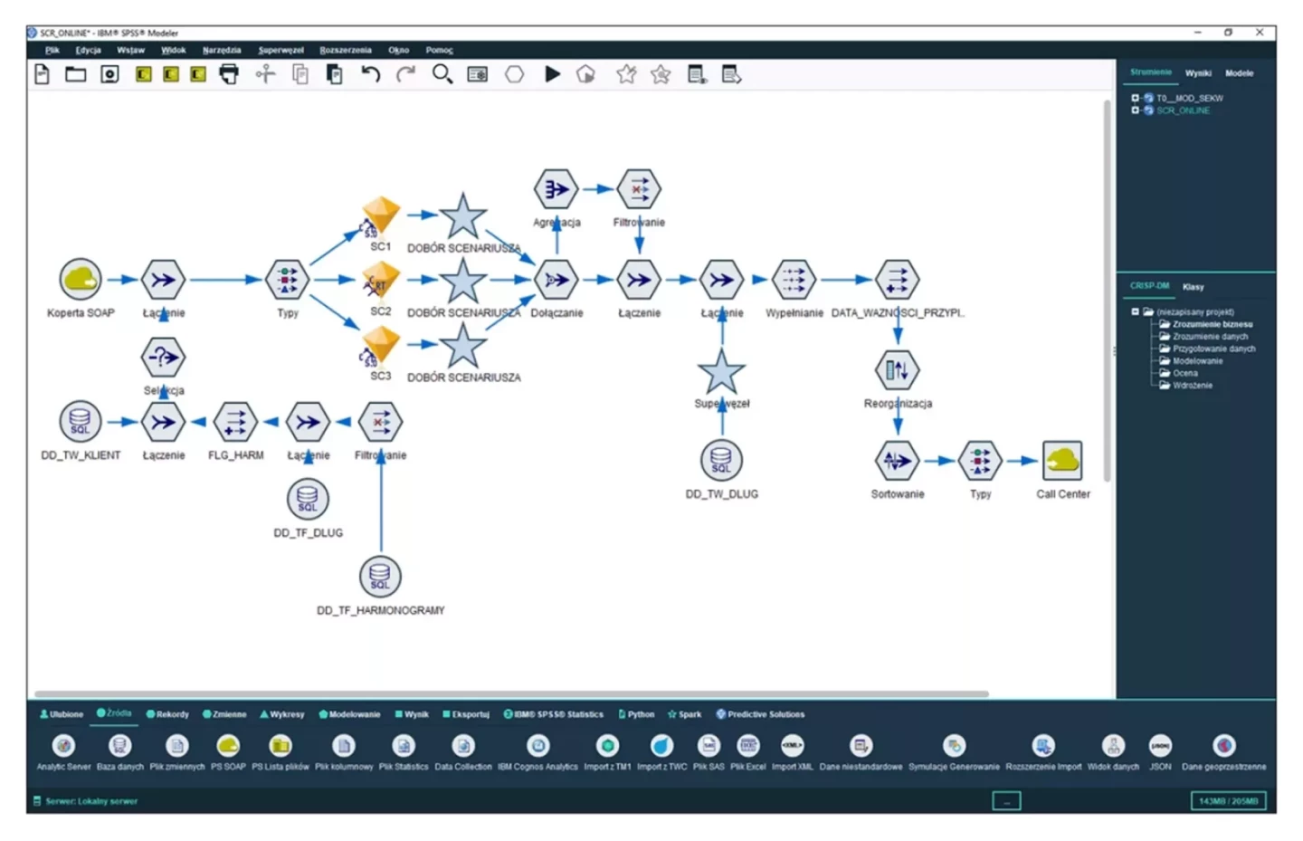 Rys. 1 Budowanie systemu w graficznym interfejsie PS CLEMENTINE PRO